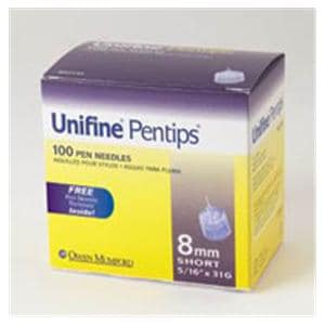 Needle 8mm Unifine Pentip 31g 5/16" Insulin Pen Disposable Blue C...