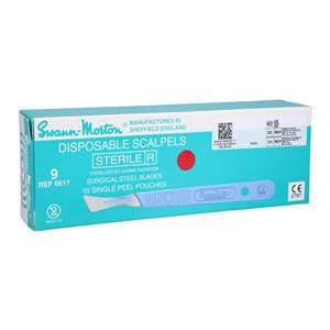 Scalpel Surgical Plastic #9 Sterile Disposable 10/Box