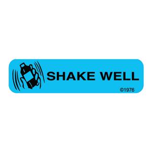 Communication Label Paper Shake Well Blue 1-9/16x3/8" 1000/Bx