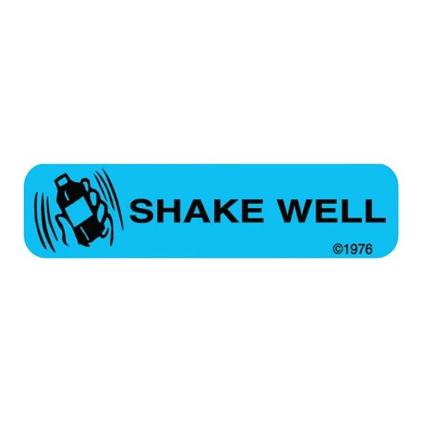 Communication Label Paper Shake Well Blue 1-9/16x3/8" 1000/Bx