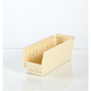 Shelf Bin Ivory Polypropylene With Label Holder 11-5/8x4-1/8x4" E...