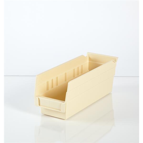 Shelf Bin Ivory Polypropylene With Label Holder 11-5/8x4-1/8x4" E...