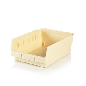 Shelf Bin Ivory Polypropylene With Label Holder 11-5/8x8-3/8x4" E...
