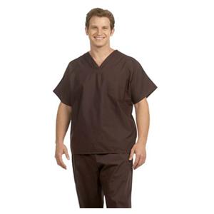 Fashion Poplin Scrub Shirt Adult Unisex Chocolate 65% Polyester /...