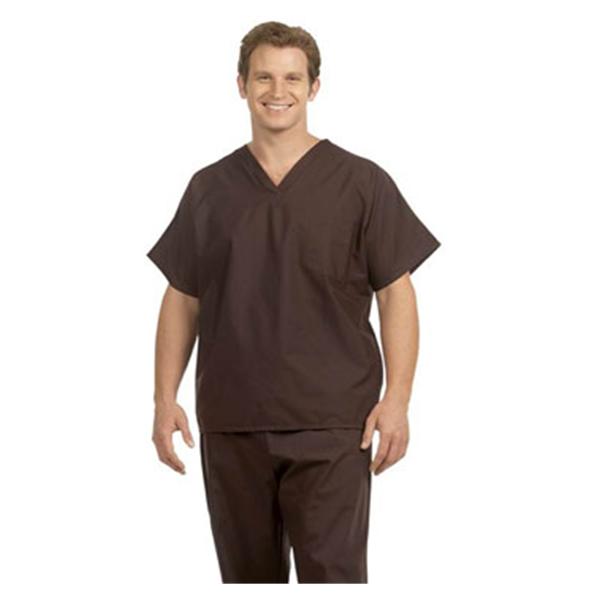 Fashion Poplin Scrub Shirt Adult Unisex Chocolate 65% Polyester /...