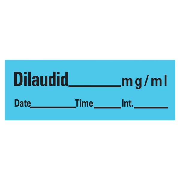 Anesthesia Label DTI Dilaudid mg/ml Blue 1/2x500" 333/Rl