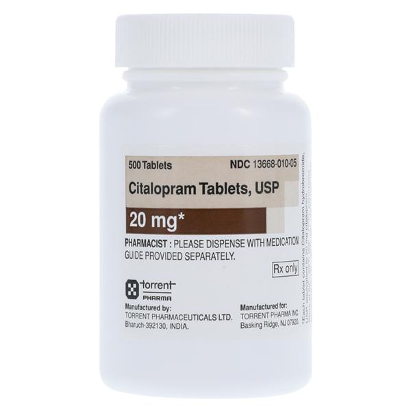 Citalopram Hydrobromide Tablets 20mg Bottle 500/Bottle Each