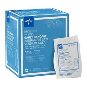 Bulkee II Gauze Bandage Cotton 2.25"x3yd 6 Ply Sterile 96/Ca