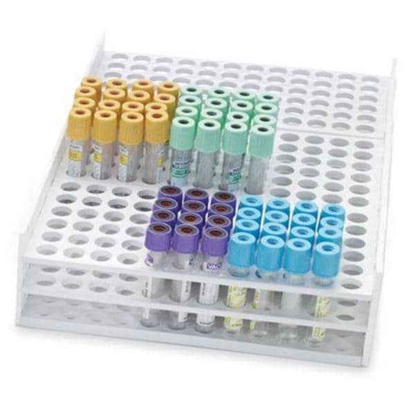 Monster Test Tube Rack Polypropylene 10-13mm 216 Place White Reus...