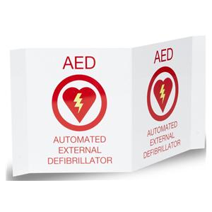 3D Wall Sign New For AED 6x7" Red/White Each