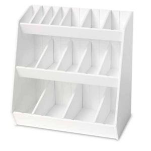 Storage Bin White PVC Plastic With 16 Adjustable Dividers 12x7-3/10x12" Ea