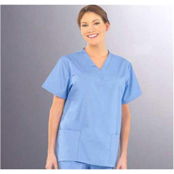 Fashion Poplin Scrub Shirt 2 Pockets Set-In Short Sleeves Large Ceil Womens Ea