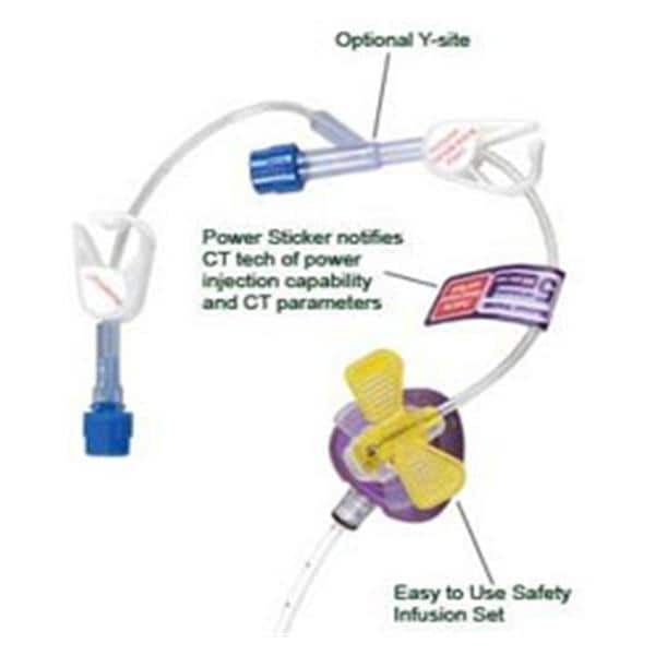 MiniLoc Infusion Set Non-Coring Needle 22 Gauge 3/4" Y-Injection...