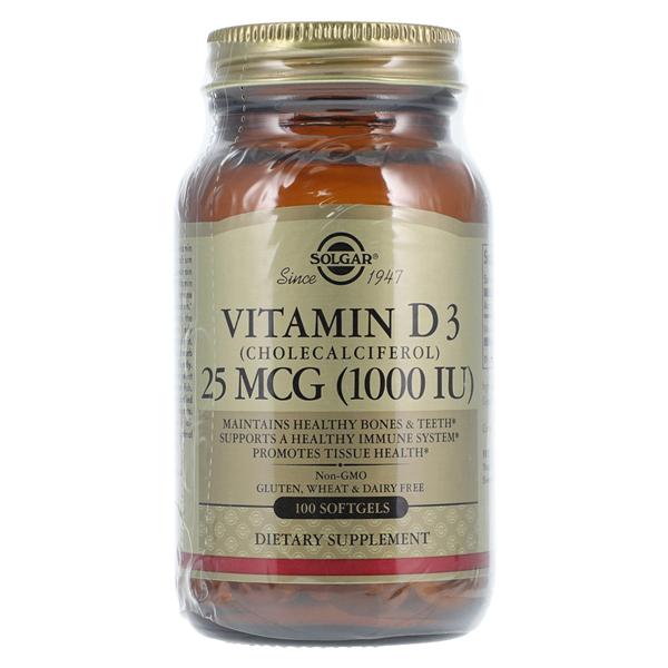 Vitamin D Supplement Softgels 1000IU 100/Bottle