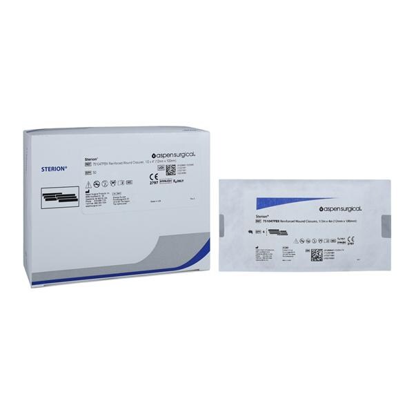 Sterion Skin Closure Strip Polyester 1/2x4" White Breathable Adhe...
