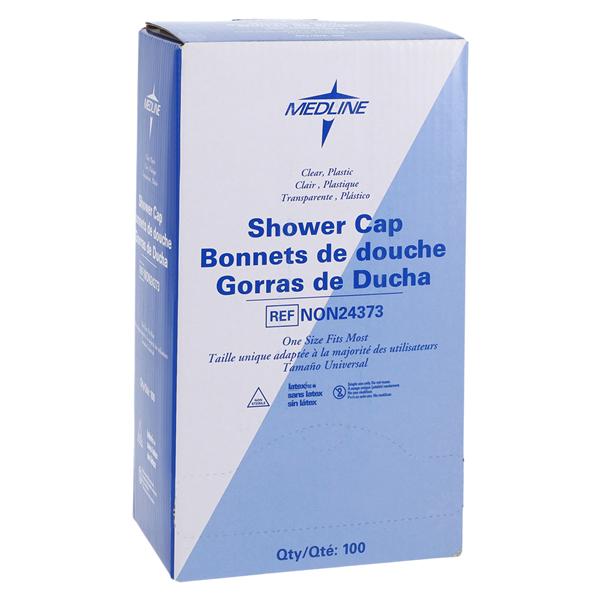 Shower Cap Plastic Clear 1 Size Disposable Latex-Free 500/Ca