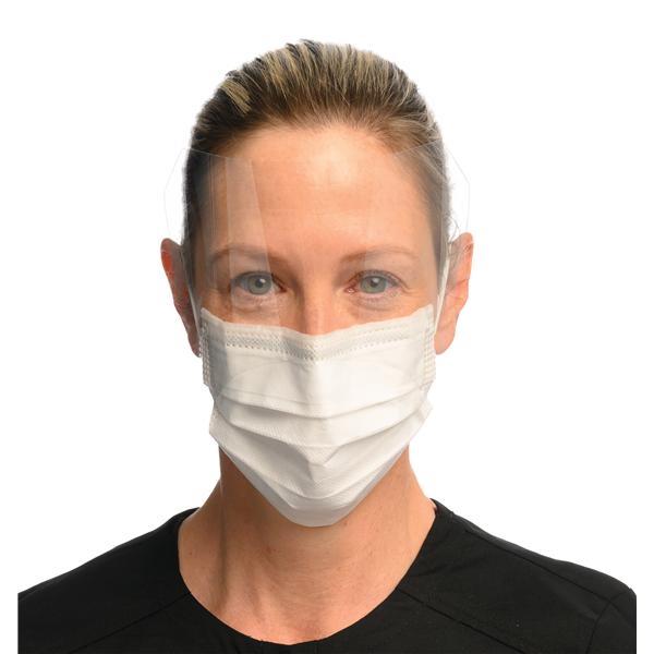 Ultra Sensitive Fog-Free Combination Mask / Shield ASTM Lvl 3 Anti-Fog Wht 25/Bx
