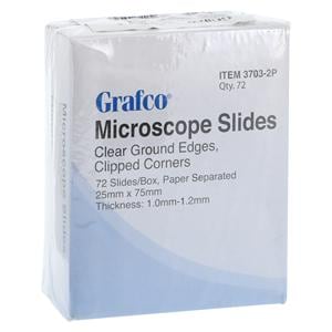 Grafco Plain Microscope Slide 3x1" Clear With Rounded Corners/Gro...