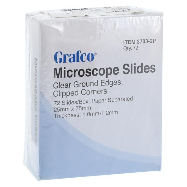 Grafco Plain Microscope Slide 3x1" Clear With Rounded Corners/Gro...