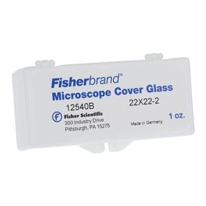 Fisherbrand Microscope Cover Glass 22x22mm #2/Square Edge Non-Fog...