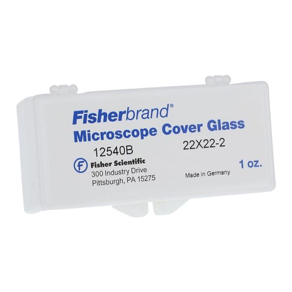 Fisherbrand Microscope Cover Glass 22x22mm #2/Square Edge Non-Fog...