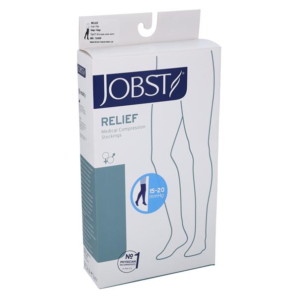 Relief Compression Stocking Thigh High Open Toe Small Beige