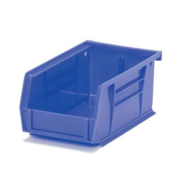Organizer Bin Blue Heavy Duty Polymer With Label Slot 4-1/8x7-3/8...