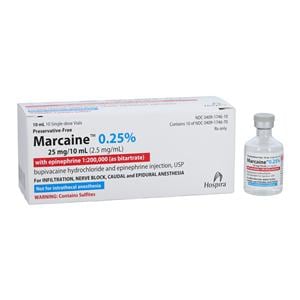 Marcaine w/Epinephrine Injection 0.25% 1:200,000 Preservative Fre...