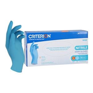 Criterion N100 Nitrile Exam Gloves Large Standard Blue Non-Sterile