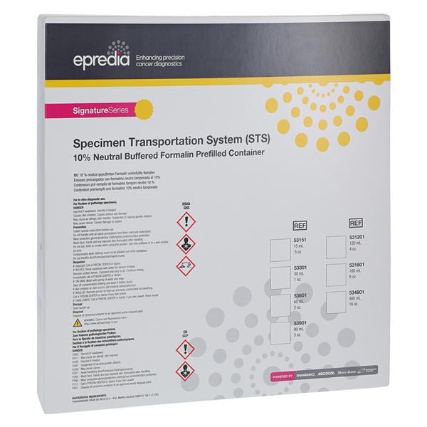 STS Specimen Container Formalin 10% Polystyrene Clear 384/Case