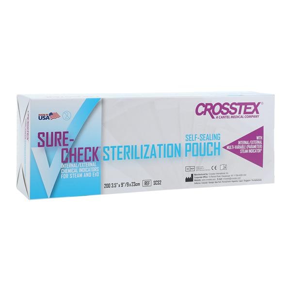 Sure-Check Sterilization Pouch 3.5 in x 9 in Clear Not Made From...