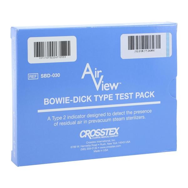 AirView Bowie Dick Biological Monitor Steam Test Pack 30/Case