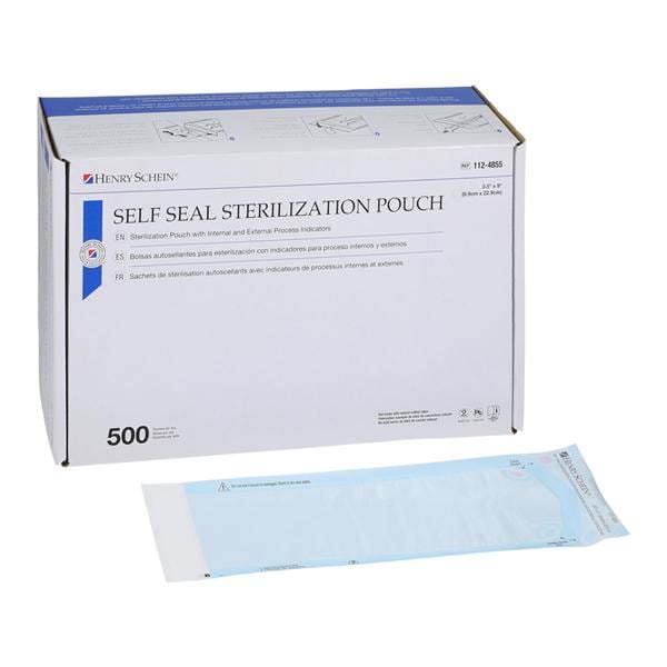SelfSeal Sterilization Pouch Self Seal 3.5 in x 9 in 500/Bx, 8 BX/CA