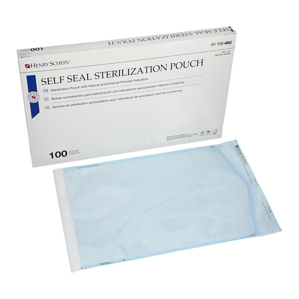 SelfSeal Sterilization Pouch 10.5 in x 17 in Blue / White Not Mad...