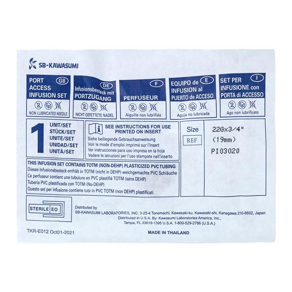 K-Shield Infusion Set Core Resistant Needle 22 Gauge 3/4" w/o Y-I...