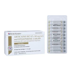 HSI Anesthetic Cartridge Articaine HCl 4% Epinephrine 1:100,000 5...