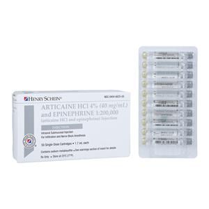 HSI Anesthetic Cartridge Articaine HCl 4% Epinephrine 1:200,000 5...