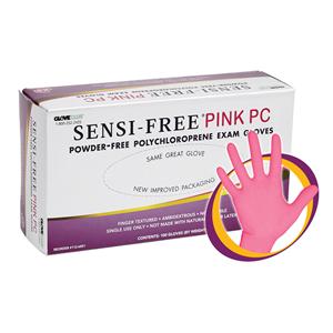Sensi-Free Pink PC Chloroprene Exam Gloves X-Small Pink Non-Steri...