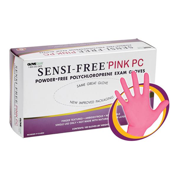 Sensi-Free Pink PC Chloroprene Exam Gloves Small Pink Non-Sterile...