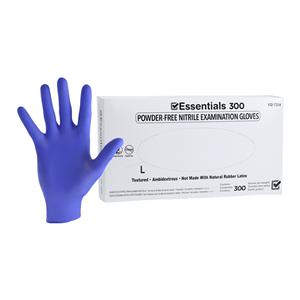 Essentials 300 Nitrile Exam Gloves Large Indigo Non-Sterile, 10 BX/CA