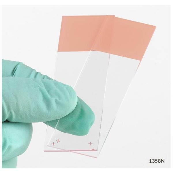 Diamond Frosted Microscope Slide 25x75mm Orange With 90D Ground E...