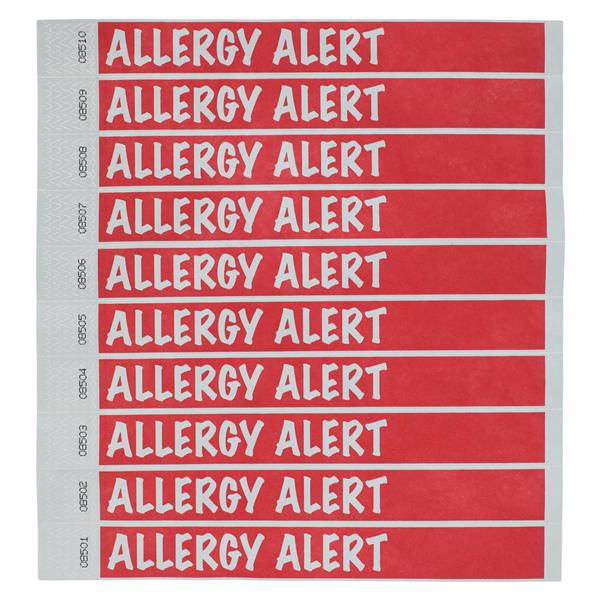 Allergy Wristband Tyvek Red 500/Bx