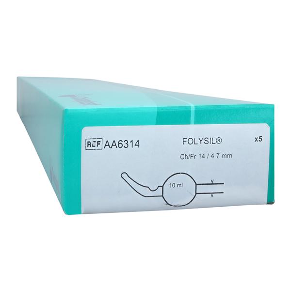 Catheter Foley Cysto-Care Folysil Tiemann 14Fr 10-15cc Coude Tip 2-Way 16" 5/Bx