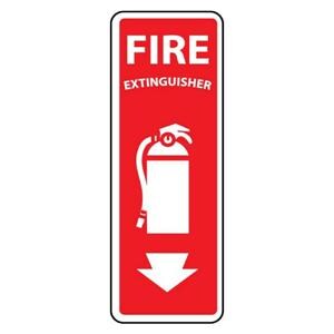Sign Fire Extinguisher 12x4 Ea Each