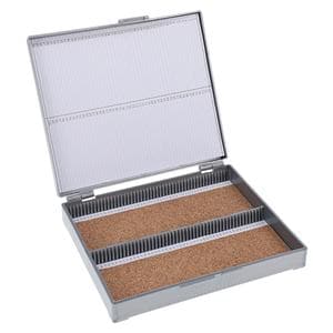 Microscope Slide Storage Box Gray 100 Position Ea
