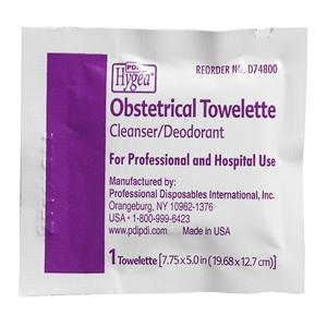 Towelette Obstetrical Hygea .4% BKZ/5%Alc/Chlrthml Indv2 Pkgng Lt Frsh 100/Bx, 10 BX/CA