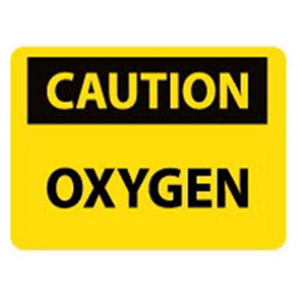 Sign:Caution,Oxygen 10x14 Vinyl Ea Each