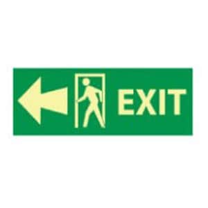 Sign:Exit w/Door & Left Arrow 5x14 Ea Each