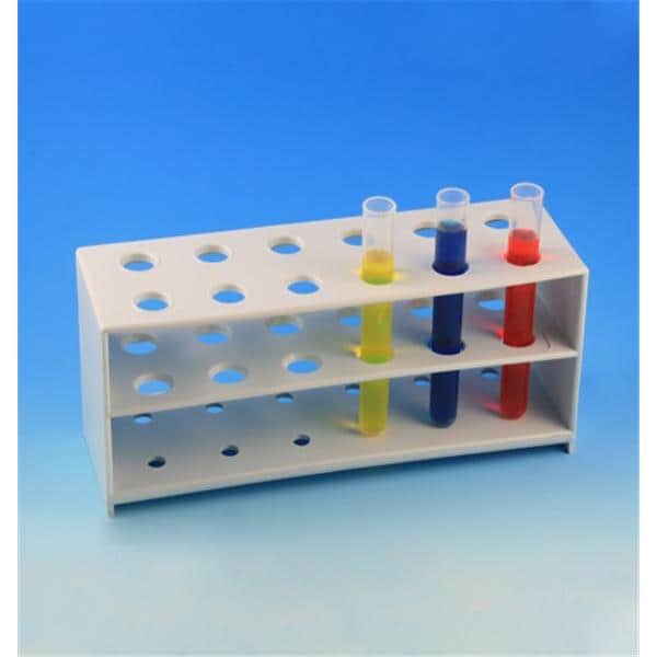 Test Tube Rack Polypropylene 12mm 12 Place White Autoclavable 2x6...