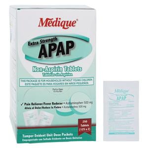 Apap Pain Reliever/Fever Reducer Tablets 500mg Extra Strength 125...